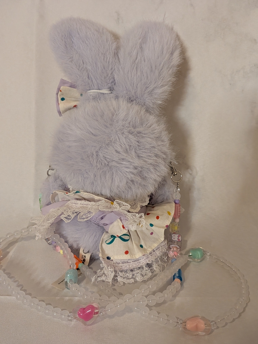 Plush Bunny Doll Crossbody Bag - Lavender Pink - Picture 3 of 4